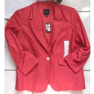 The Limited One Button Coral Linen Blazer